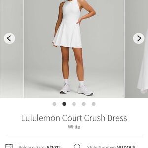 Lululemon Athletica White Tennis Dress